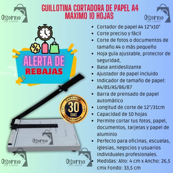 GUILLOTINA CORTA PAPEL A4 - Imagen 4