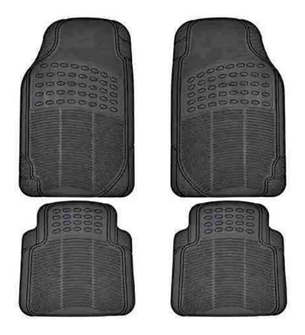 Alfombra Piso De Goma Auto Universal 4Piezas Camello