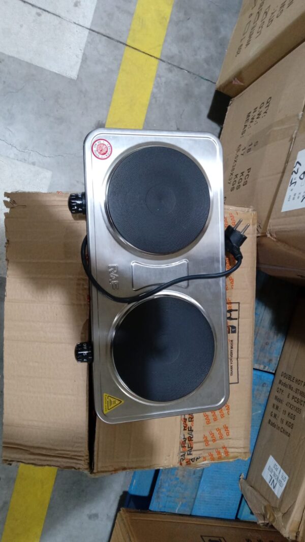 COCINA ELECTRICA DE 2 HORNILLAS  DE ALUMINIO - Imagen 4