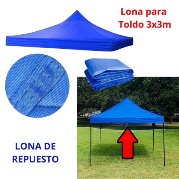 CARPA LONA DE TOLDO 3X3 AZUL