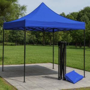 TOLDO PLEGABLE 3X3 CON ESTRUCTURA LONA AZUL
