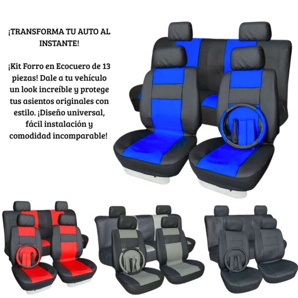 SET DE FORROS ECOCUERO PARA AUTOS - Imagen 3