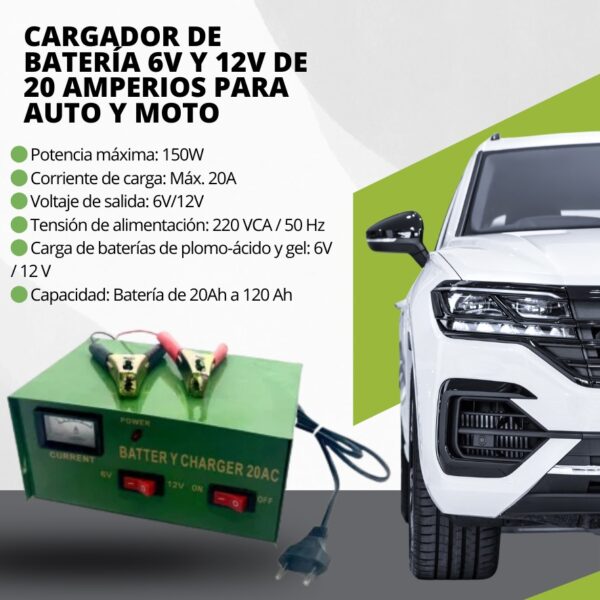 CARGADOR DE BATERIA DE 6 A 12 VOLT