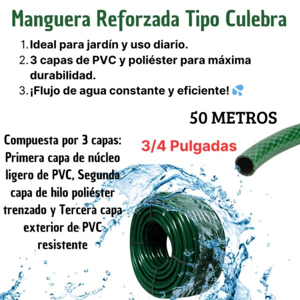 MANGUERA DE AGUA DE 3/4 DE 50 METROS - Imagen 2