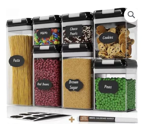 SET DE 7 DISPENSADORES DE CEREALES