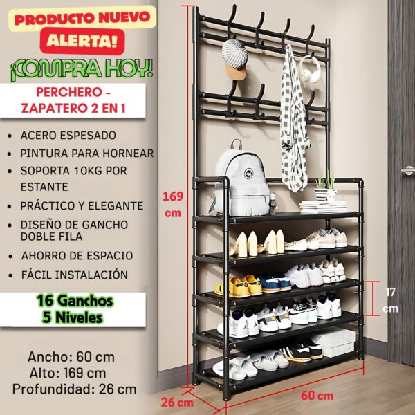 PERCHERO ZAPATERO 5 NIVELES
