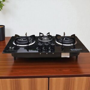 COCINA DE EMPOTRAR DE VIDRIO TEMPLADO 3 HORNILLAS