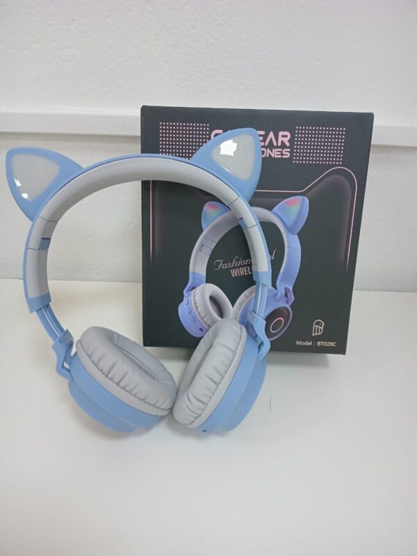 AUDIFONOS CON OREJA DE GATO CELESTE - Imagen 2
