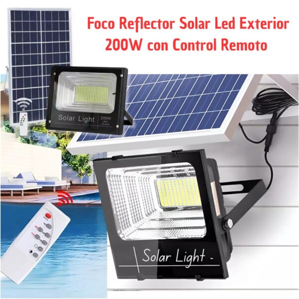 LAMPARA LED CON PANEL SOLAR DE 200 WATTS - Imagen 2