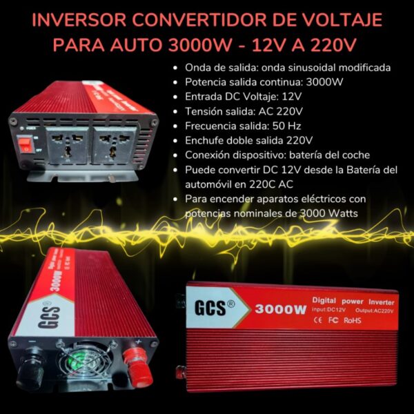 CONVERSOR INVERSOR 3000W - Imagen 3
