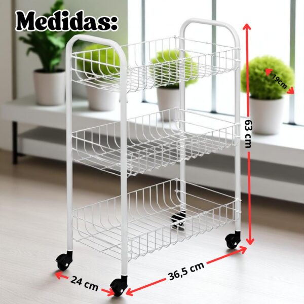 CARRITO VERDURERO DE 3 NIVELES - Imagen 5