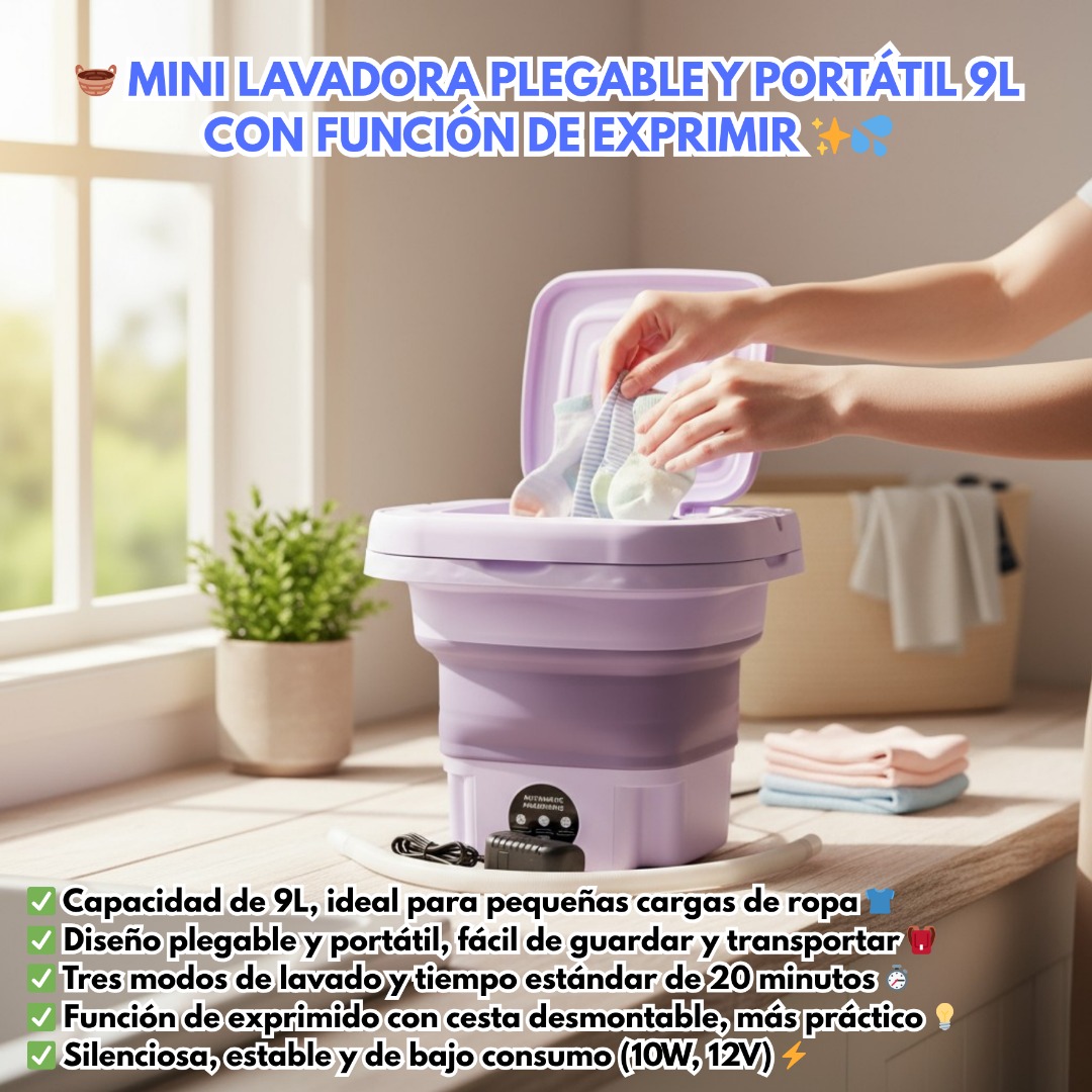 MINI LAVADORA PORTATIL DE 9 LITROS - Imagen 2