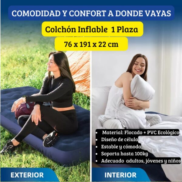 COLCHON INFLABLE 1 PLAZA - Imagen 3