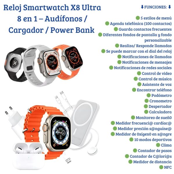 RELOJ SMARTWATCH ULTRA 8 EN 1 - Imagen 2