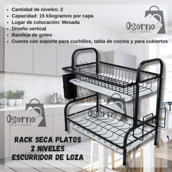 RACK SECA PLATOS 2 NIVELES - Imagen 2