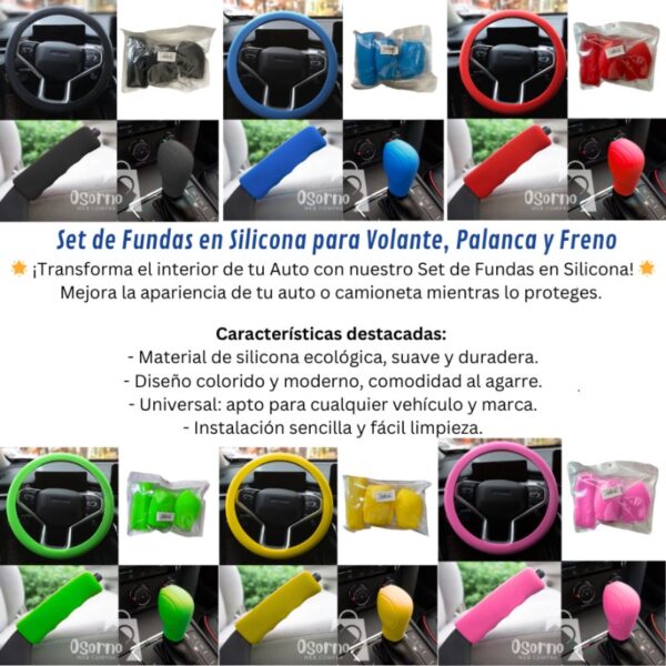 SET DE SILICONA PARA VOLANTE, PALANCA Y FRENO - Imagen 2