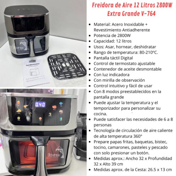 FREIDORA DE AIRE 12L - Imagen 2