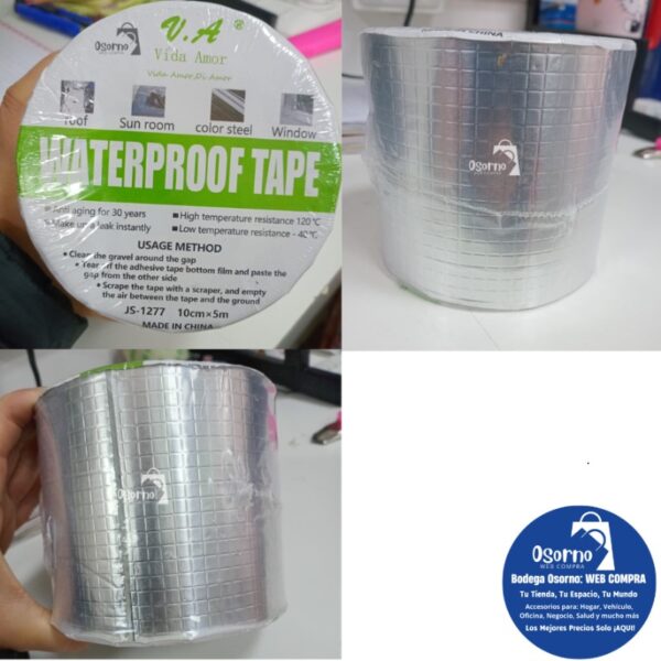 CINTA TAPA GOTERAS DE 10CM DE ANCHO X 5 METROS DE LARGO - Imagen 3