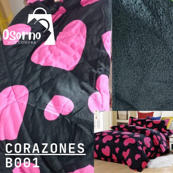 PLUMON CON CHIPORRO 2 PLAZAS + 2 FUNDAS CON ESTAMPADO