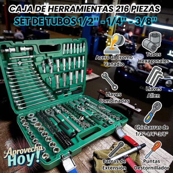 CAJA DE HERRAMIENTA DE 216 PIEZAS - Imagen 3