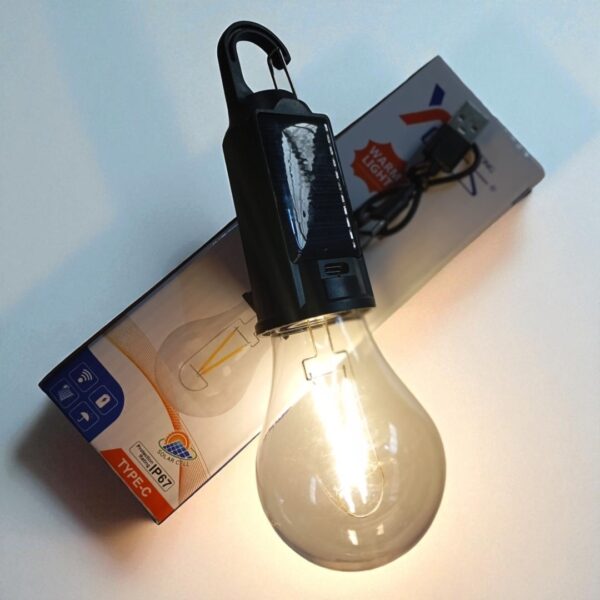 AMPOLLETA SOLAR Y RECARGABLE A USB 7W