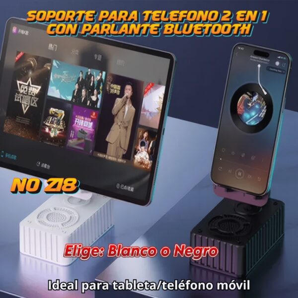 SOPORTE DE TELEFONO CON PARLANTE BLUETOOTH NO Z18 - Imagen 3