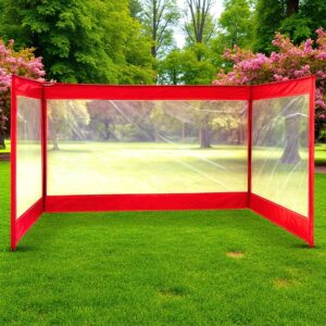 LONA LATERAL TRANSPARENTE 3X3 ORILLO ROJO