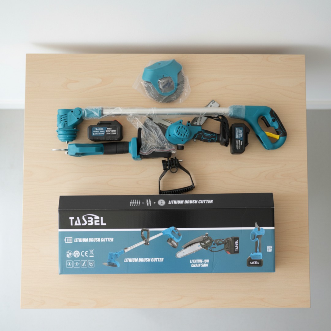 KIT INALAMBRICO DE CORTADORA DE CESPED, SIERRA Y TIJERA