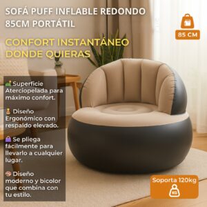 SOFA PUFF INFLABLE REDONDO