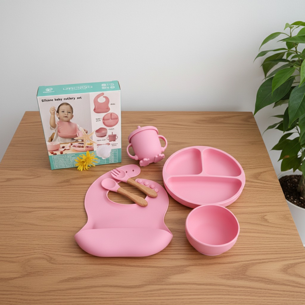 SET DE ALIMENTACION PARA BEBE DE SILICONA - 6 PIEZAS - Imagen 4