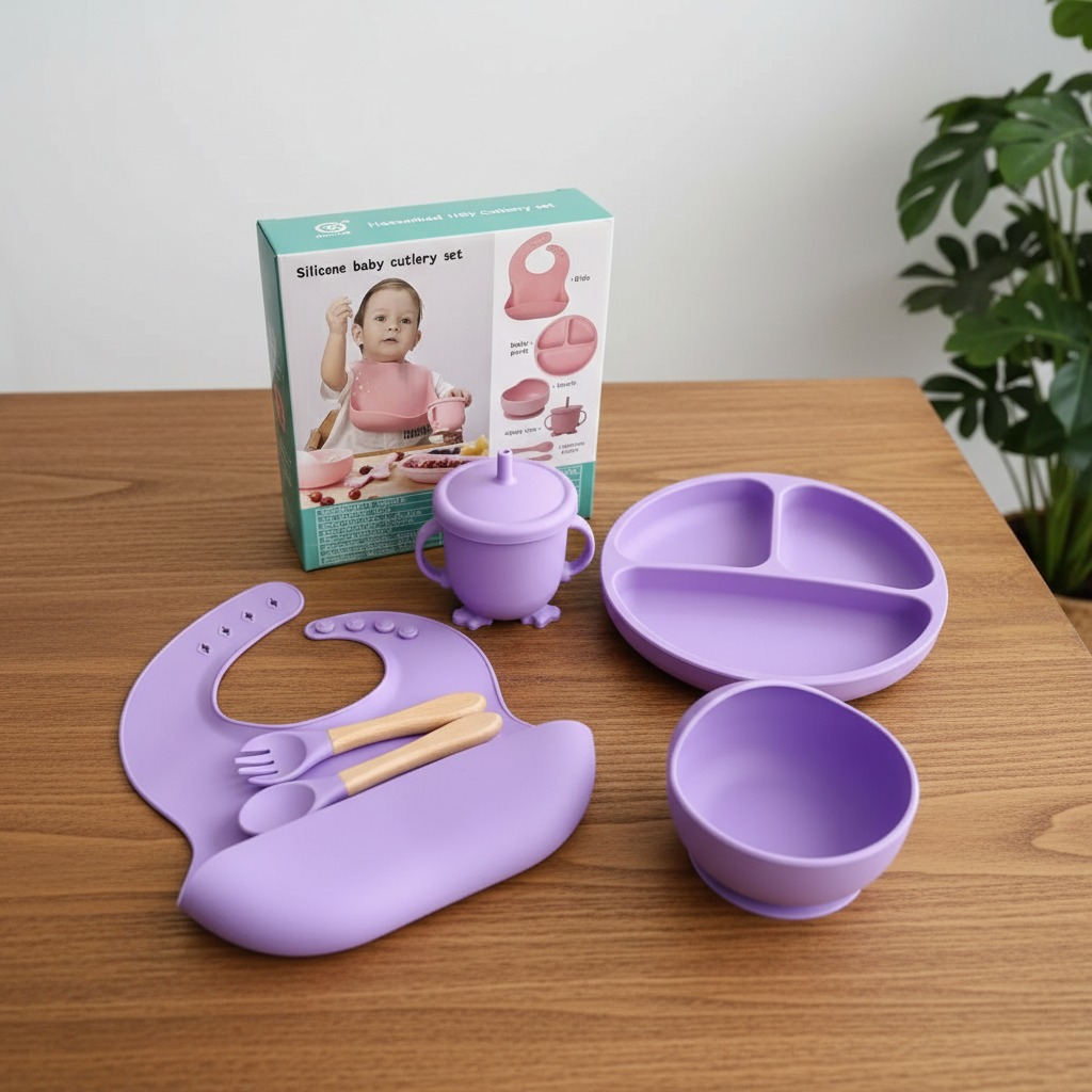 SET DE ALIMENTACION PARA BEBE DE SILICONA - 6 PIEZAS - Imagen 2