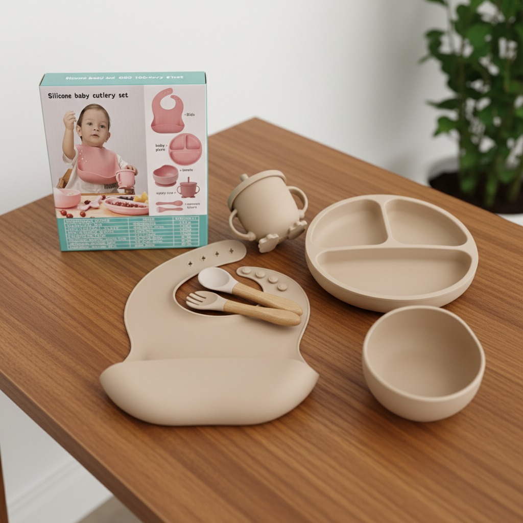 SET DE ALIMENTACION PARA BEBE DE SILICONA - 6 PIEZAS