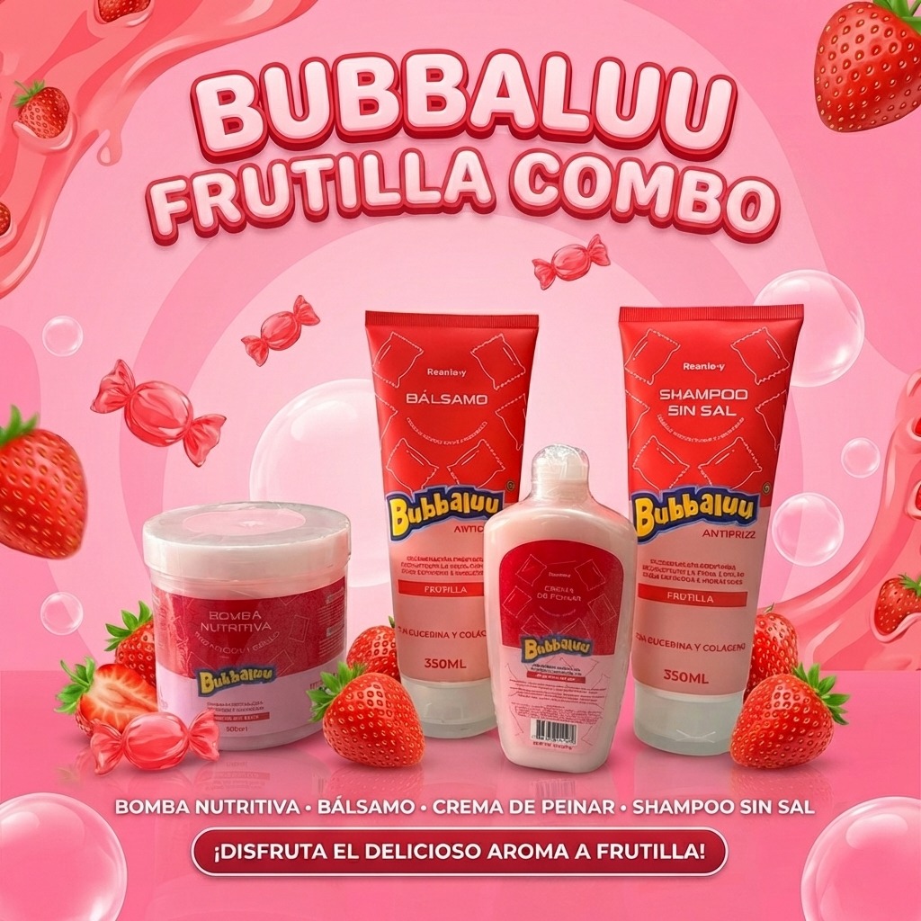 COMBO CAPILAR #1 BUBBALUU FRUTILLA