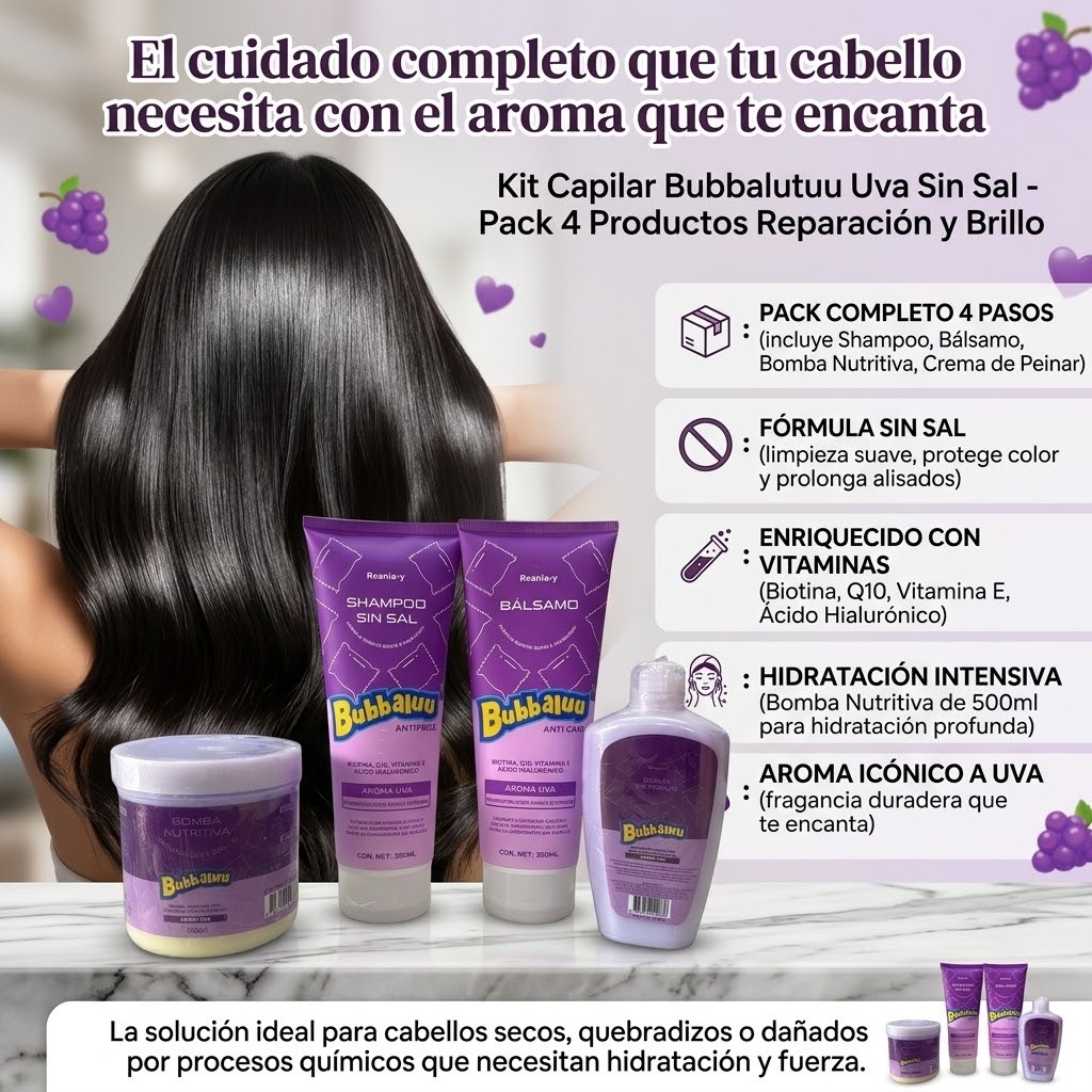 COMBO CAPILAR #1 BUBBALUU UVA - Imagen 2